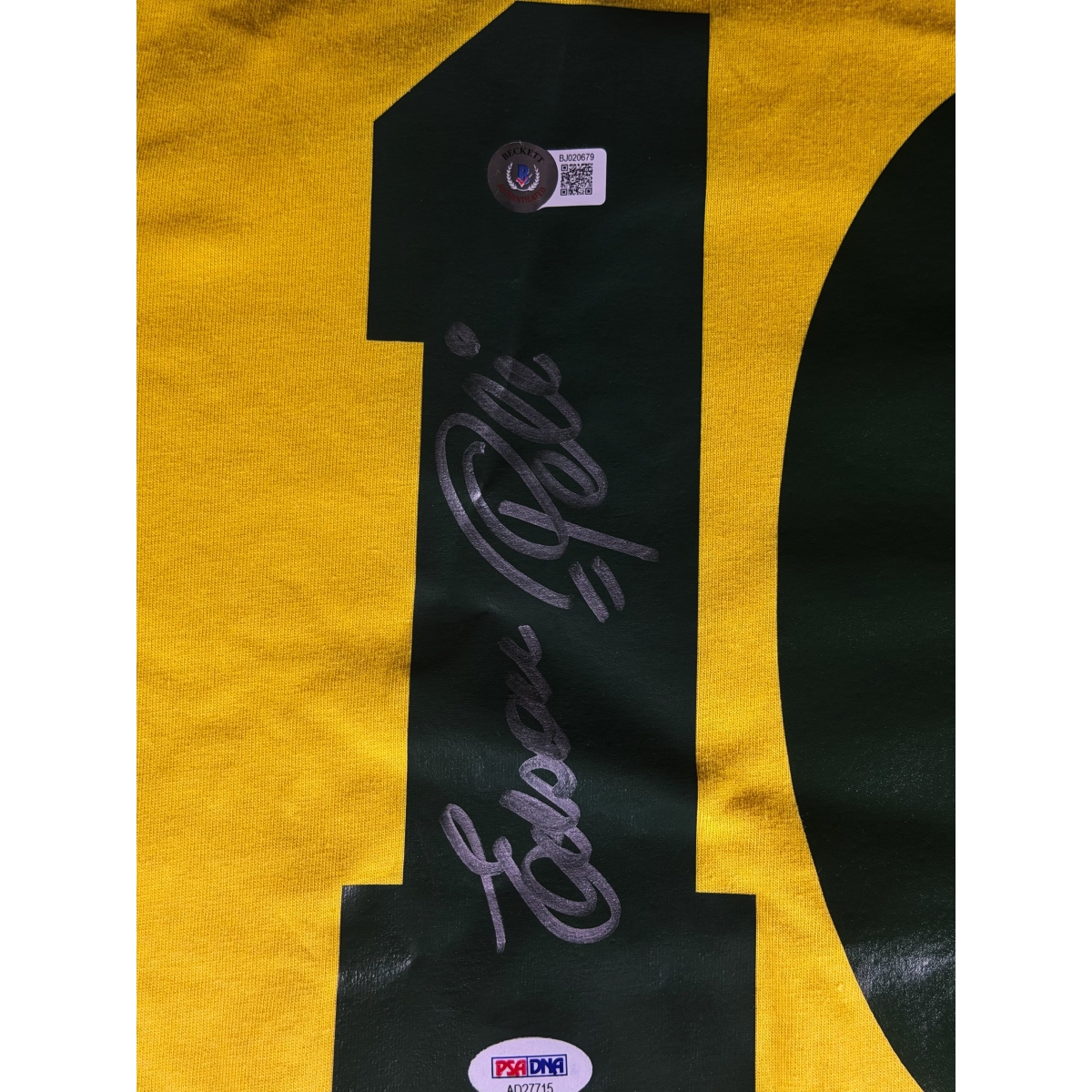 PELÉ AUTÓGRAFO - CAMISA AMARELA DA SELEÇÃO BRASILEIRA