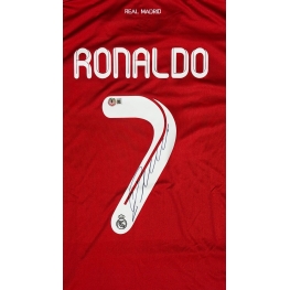 CRISTIANO RONALDO AUTÓGRAFO - CAMISA REAL MADRID (VERMELHA)