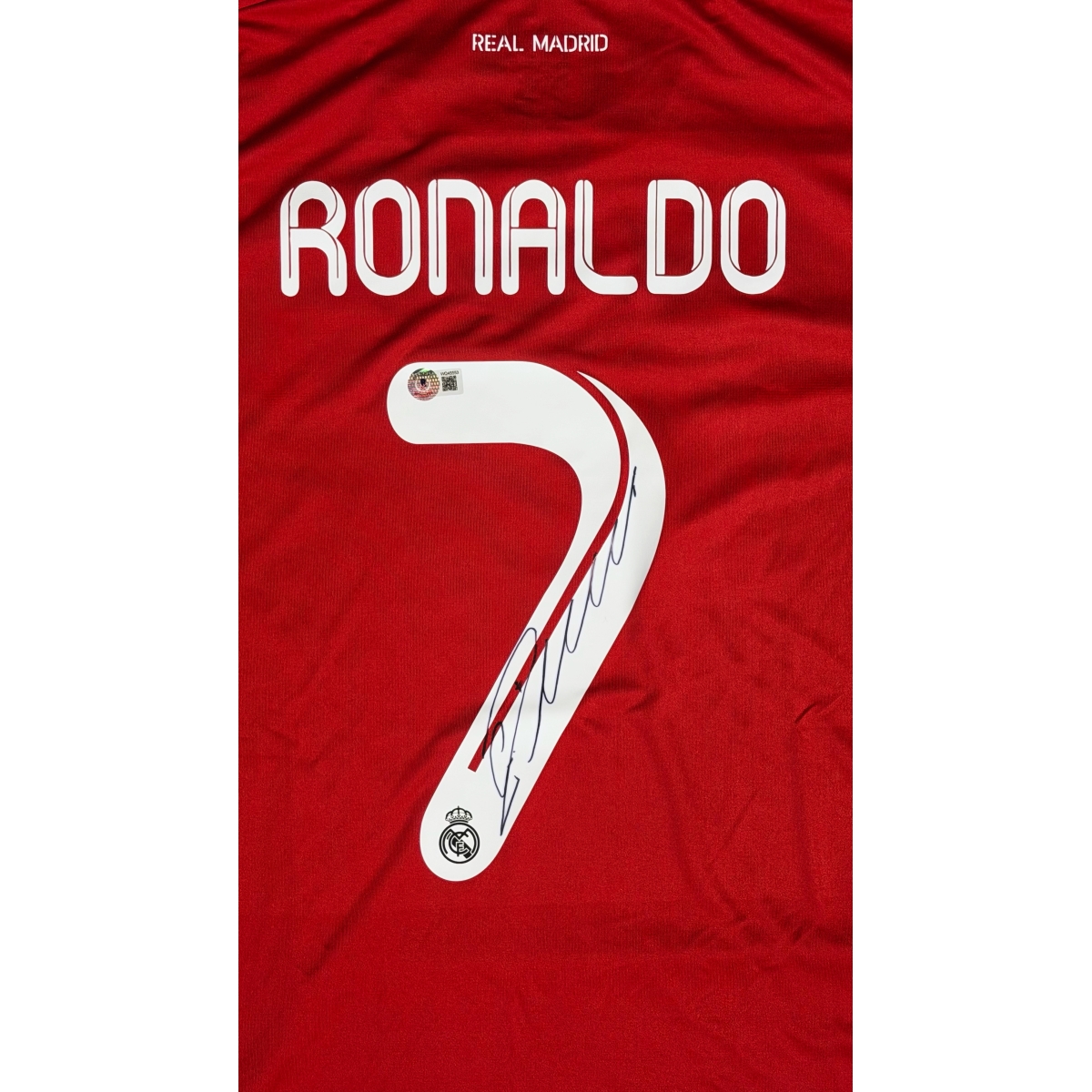 CRISTIANO RONALDO AUTÓGRAFO - CAMISA REAL MADRID (VERMELHA)