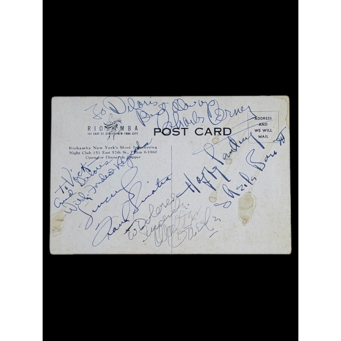 Frank Sinatra Autografado – Riobamba Night Club Postcard