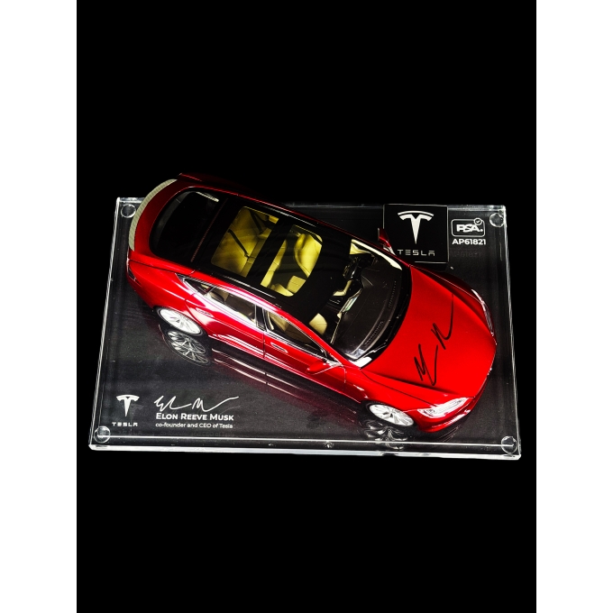 Elon Musk Autógrafo – Miniatura Tesla Model S
