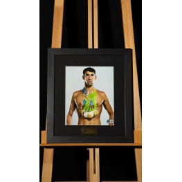 Michael Phelps — Foto Olímpica Autografada (Rio 2016)