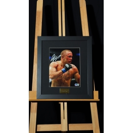 GEORGES ST-PIERRE "GSP" AUTÓGRAFO - FOTO EMOLDURADA