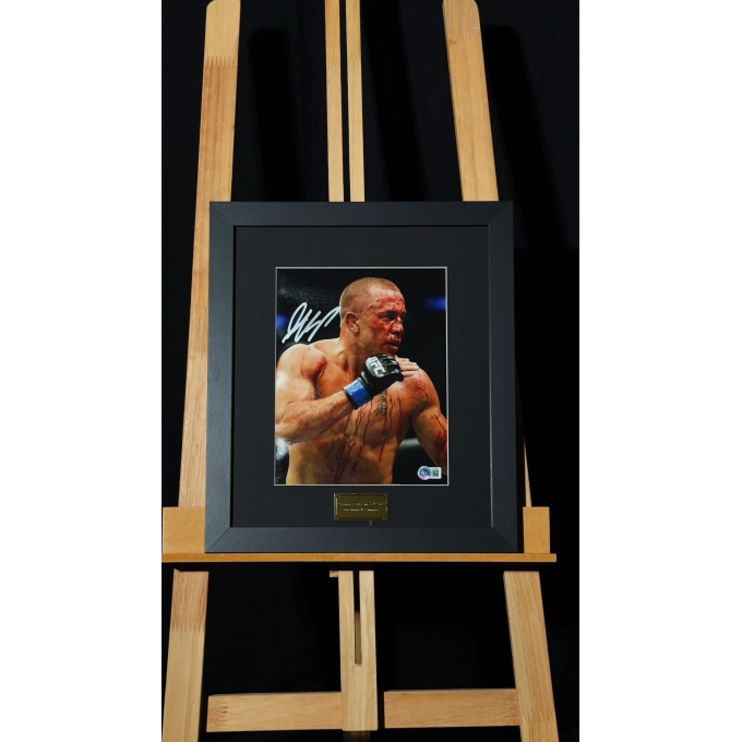 GEORGES ST-PIERRE "GSP" AUTÓGRAFO - FOTO EMOLDURADA