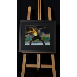 USAIN BOLT AUTÓGRAFO - FOTO RIO 2016 EMOLDURADA