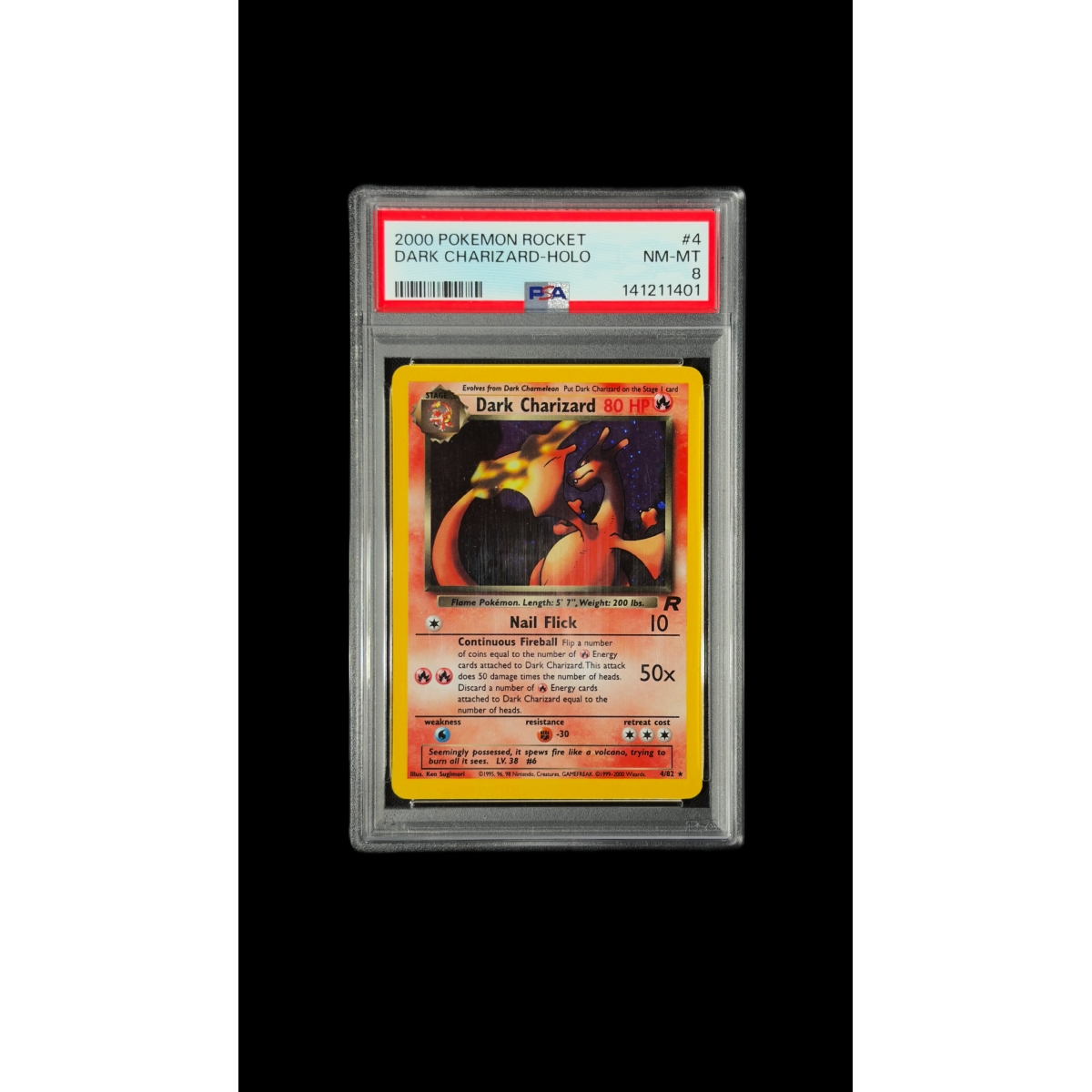 DARK CHARIZARD HOLO PSA 8 – TEAM ROCKET 2000