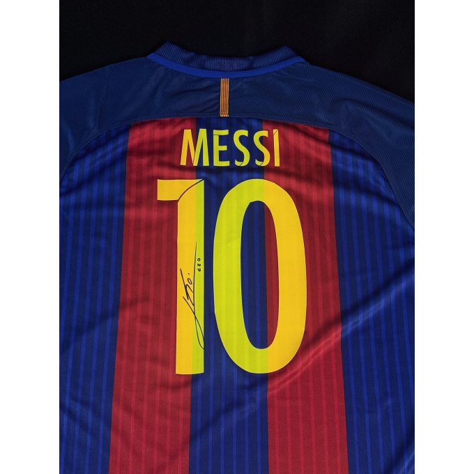 Camiseta do Barcelona Autografada por Messi.
