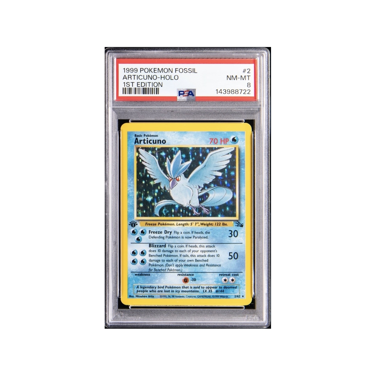ARTICUNO HOLO 1ST EDITION PSA 8 – FOSSIL 1999
