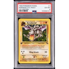 AERODACTYL HOLO 1ST EDITION PSA 6 – FOSSIL 1999