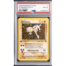HITMONLEE HOLO 1ST EDITION PSA 8 – FOSSIL 1999
