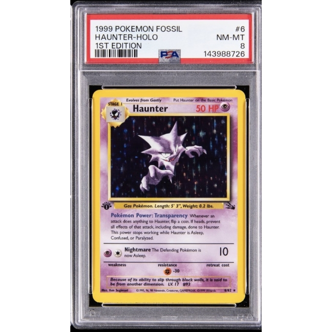 HAUNTER HOLO 1ST EDITION PSA 8 – FOSSIL 1999