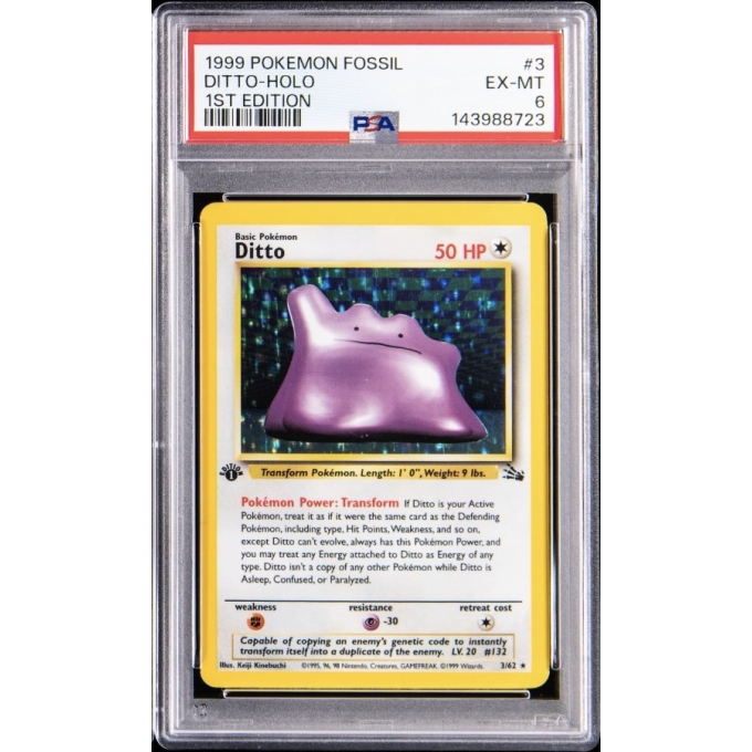 DITTO HOLO 1ST EDITION PSA 6 – FOSSIL 1999