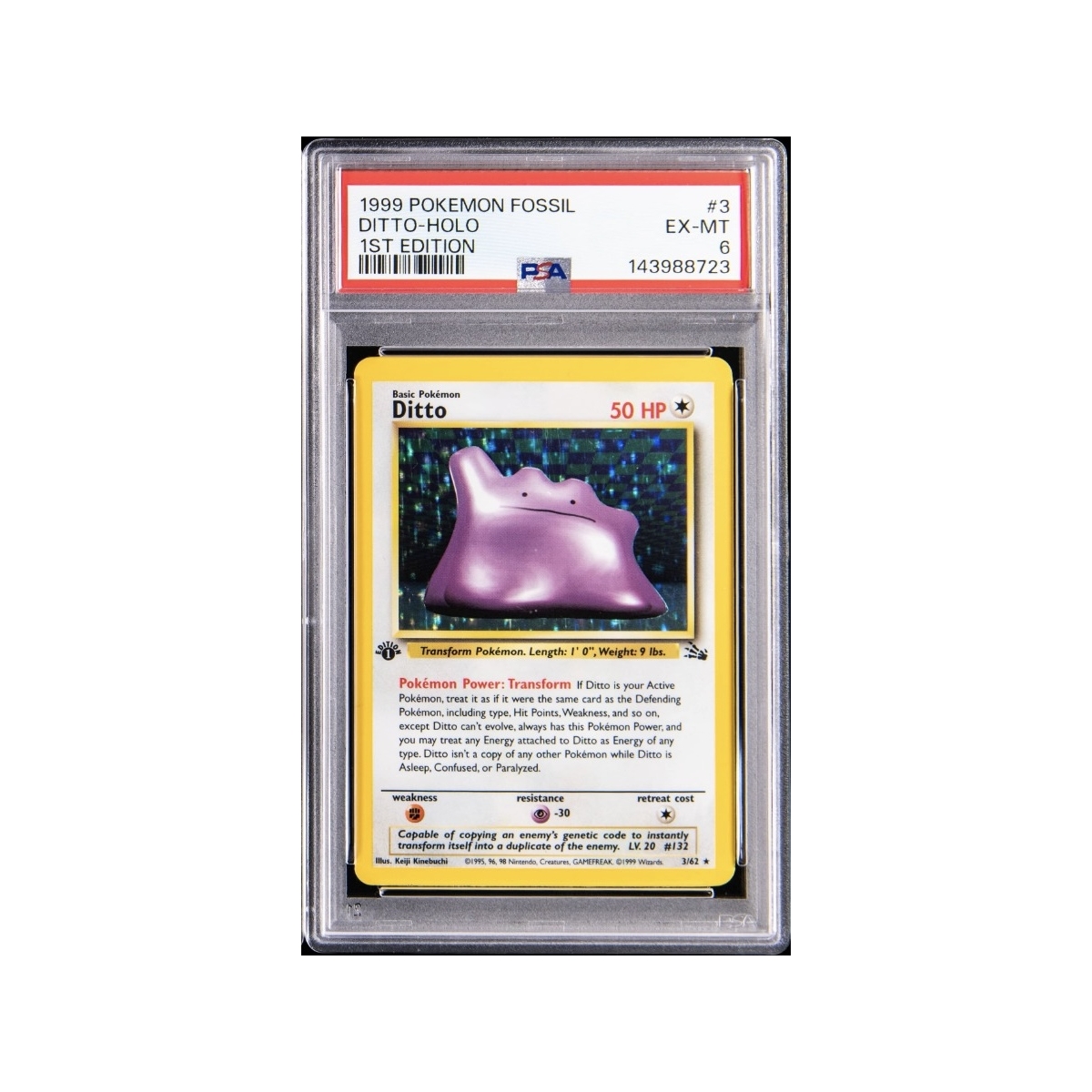 DITTO HOLO 1ST EDITION PSA 6 – FOSSIL 1999
