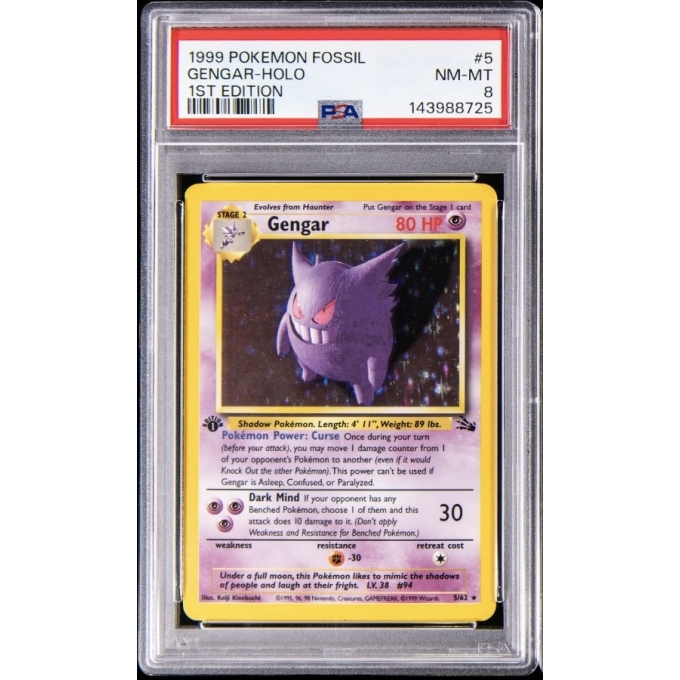 GENGAR HOLO 1ST EDITION PSA 8 – FOSSIL 1999
