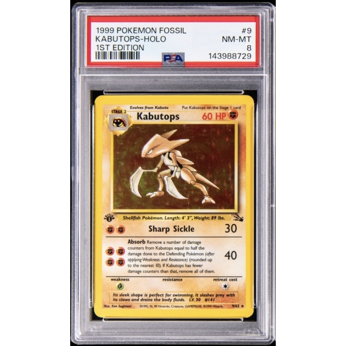 KABUTOPS HOLO 1ST EDITION PSA 8 – FOSSIL 1999