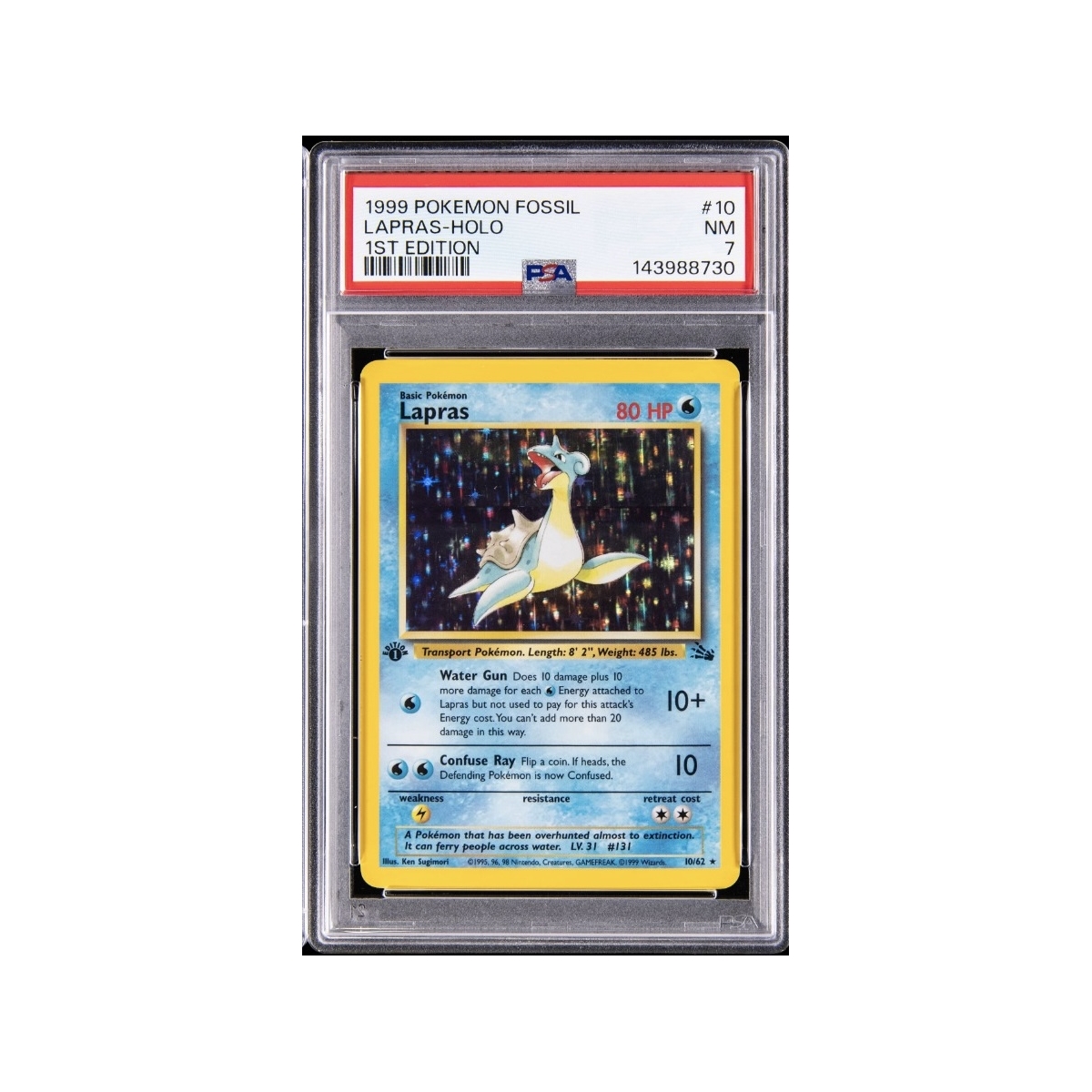 LAPRAS HOLO 1ST EDITION PSA 7 – FOSSIL 1999