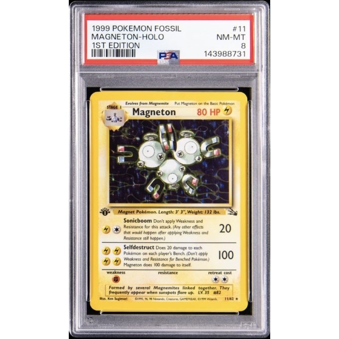 MAGNETON HOLO 1ST EDITION PSA 8 – FOSSIL 1999