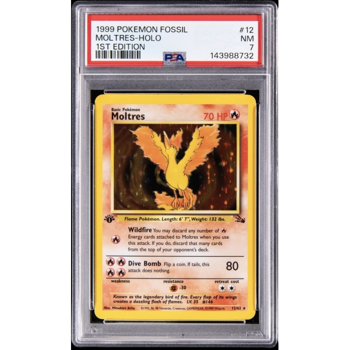 MOLTRES HOLO 1ST EDITION PSA 7 – FOSSIL 1999