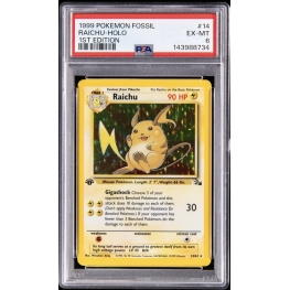 RAICHU HOLO 1ST EDITION PSA 6 – FOSSIL 1999