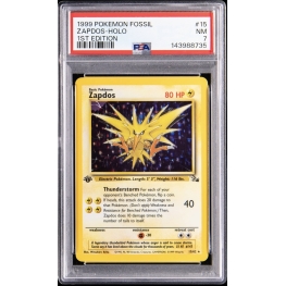 ZAPDOS HOLO 1ST EDITION PSA 7 – FOSSIL 1999