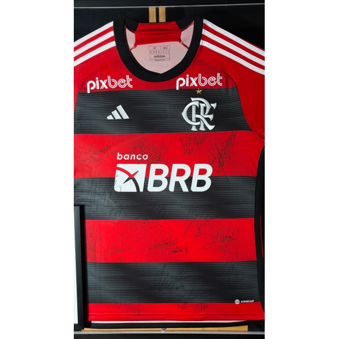 CAMISA FLAMENGO AUTOGRAFADA PELO ELENCO – BRASILEIRÃO 2023 |