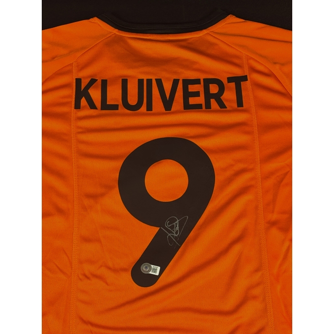 Camiseta da Seleção da Holanda autografada por Kluivert.