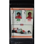 AYRTON SENNA E GERHARD BERGER – FOLHA DUPLAMENTE AUTOGRAFADA