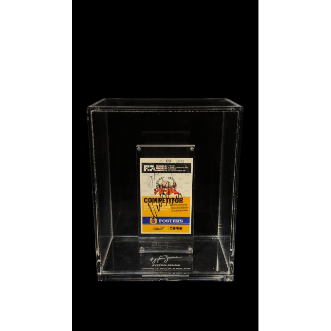 AYRTON SENNA E NELSON PIQUET – CREDENCIAL AUTOGRAFADA | GP DA AUSTRÁLIA 1990