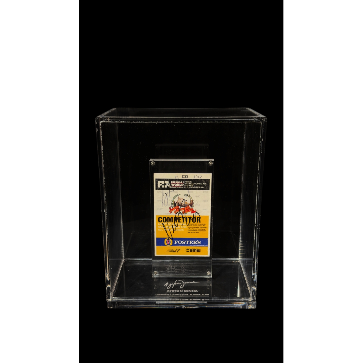 AYRTON SENNA E NELSON PIQUET – CREDENCIAL AUTOGRAFADA | GP DA AUSTRÁLIA 1990