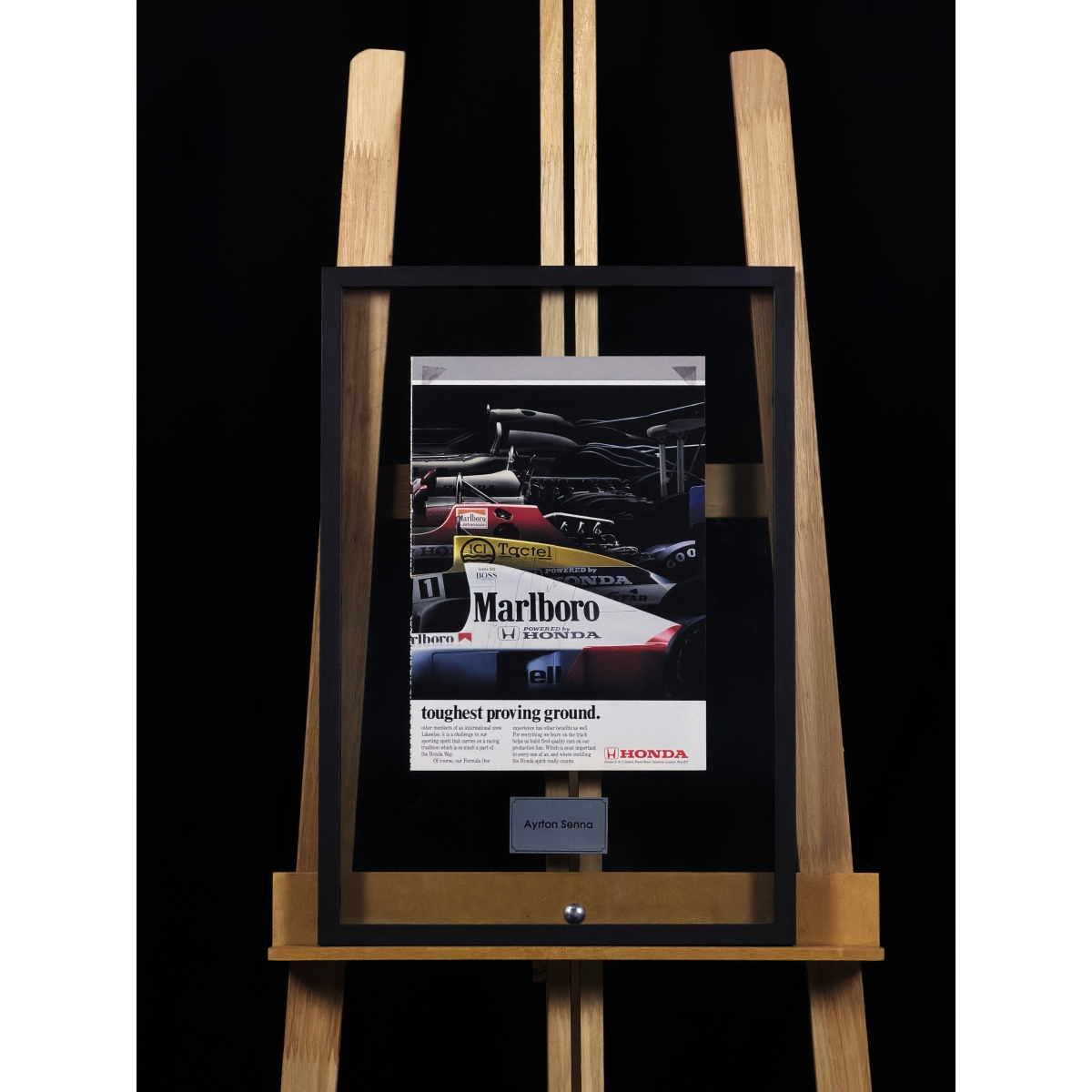 AYRTON SENNA AUTÓGRAFO – PÁGINA ORIGINAL DE REVISTA McLAREN HONDA