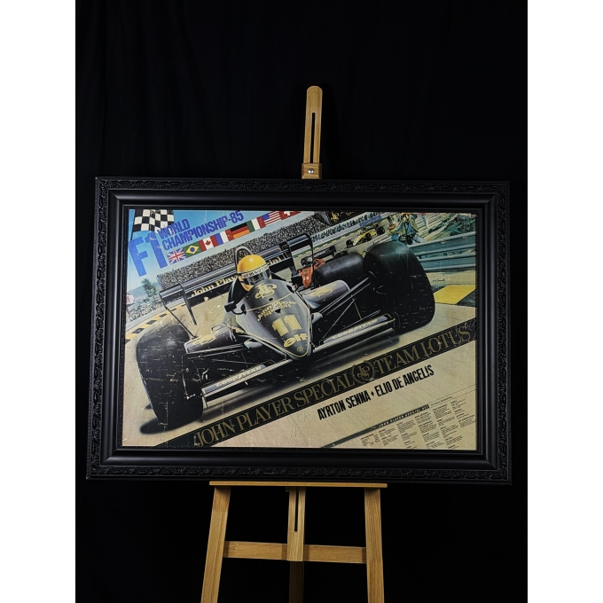 AYRTON SENNA AUTÓGRAFO – QUADRO LOTUS 97T WORLD CHAMPIONSHIP 1985