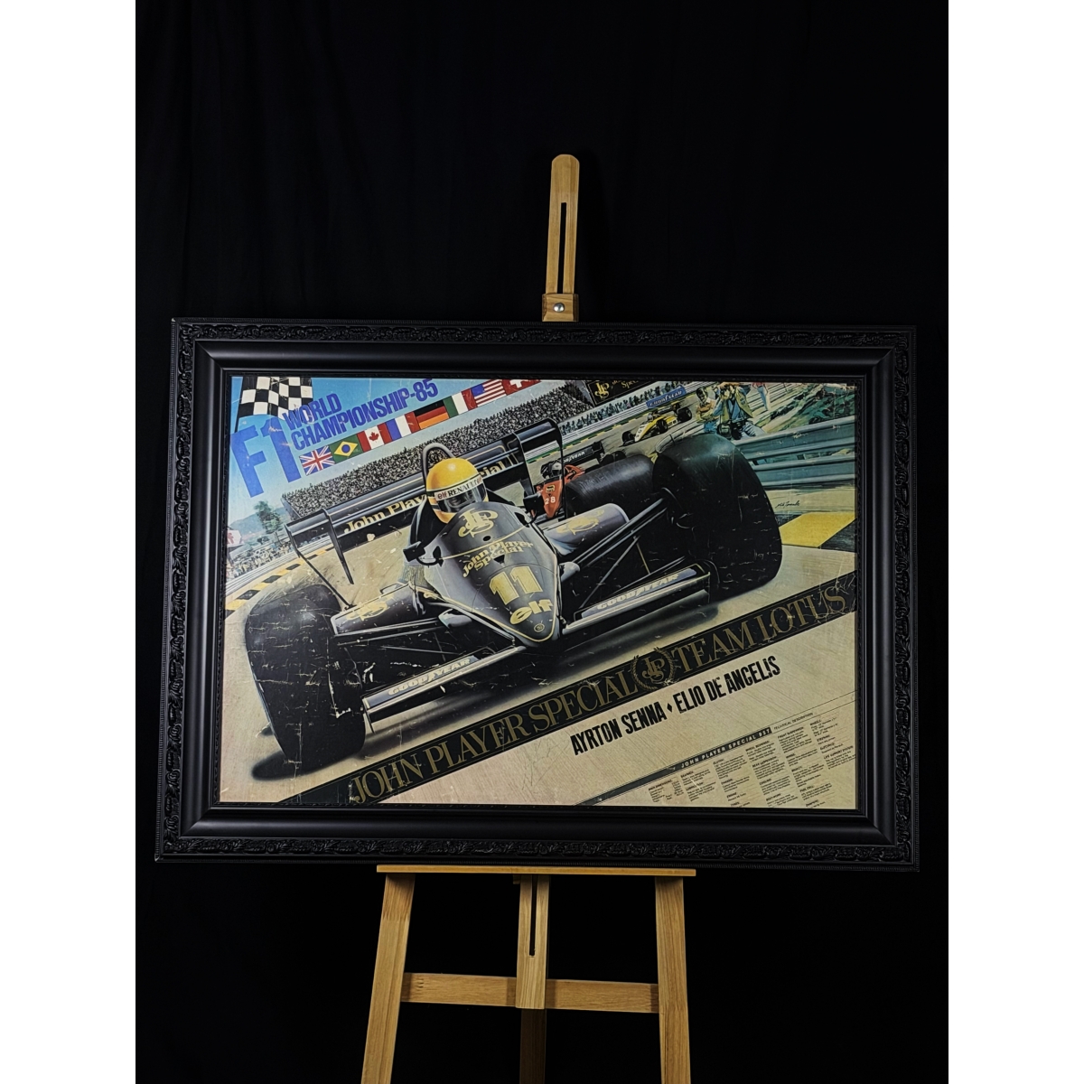 AYRTON SENNA AUTÓGRAFO – QUADRO LOTUS 97T WORLD CHAMPIONSHIP 1985