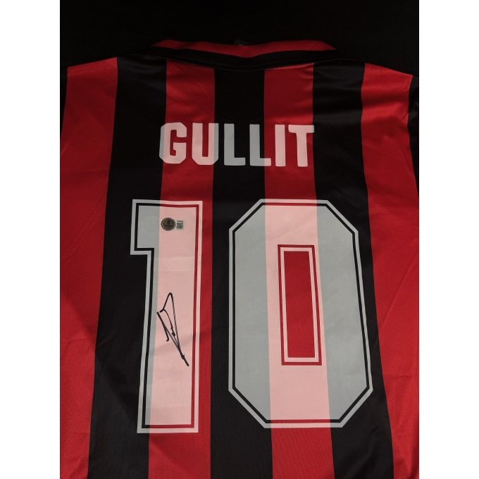 Camiseta do Milan Autografada por Gullit.