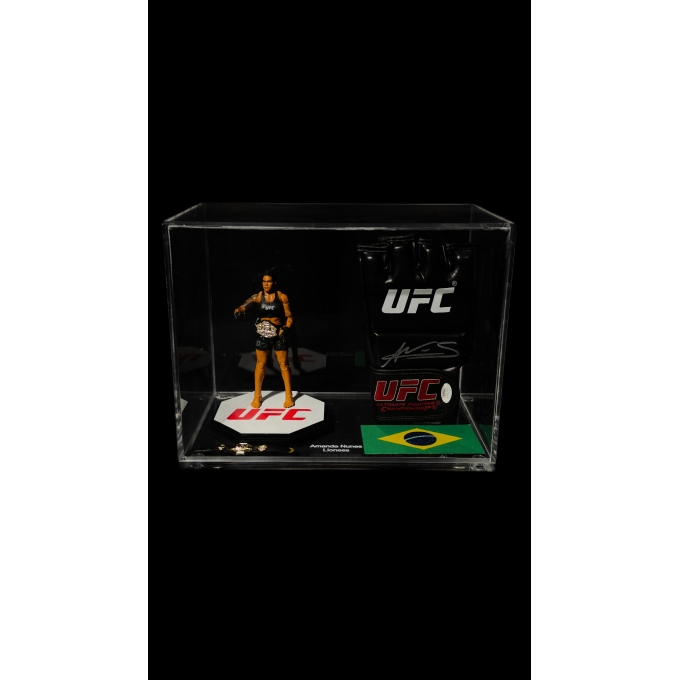 AMANDA NUNES AUTÓGRAFO – LUVA UFC COM FIGURA COLECIONÁVEL