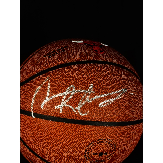 Bola de Basquetebol autografada por Dennis Rodman.