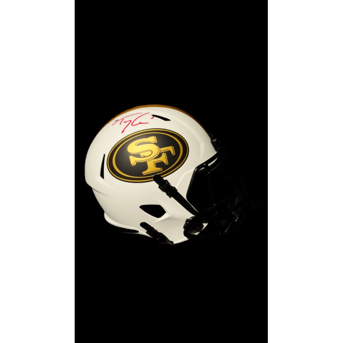 TREY LANCE – MINI CAPACETE SAN FRANCISCO 49ERS RIDDELL SPEED LUNAR AUTOGRAFADO