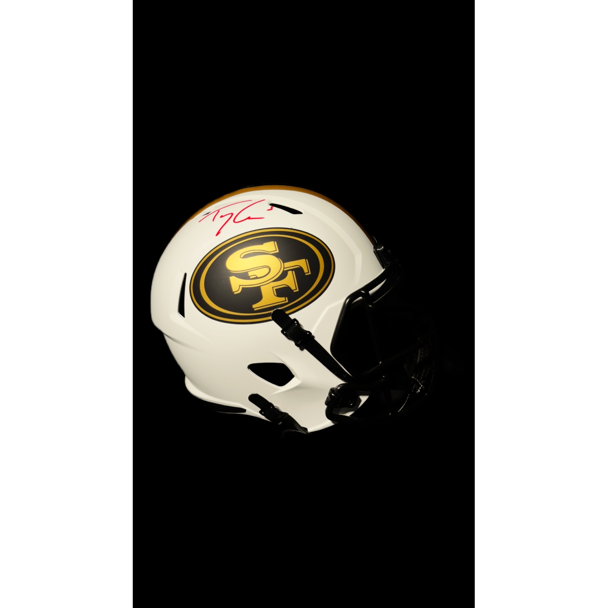 TREY LANCE – MINI CAPACETE SAN FRANCISCO 49ERS RIDDELL SPEED LUNAR AUTOGRAFADO