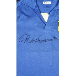 PELÉ AUTÓGRAFO – CAMISA RETRO BRASIL AZUL