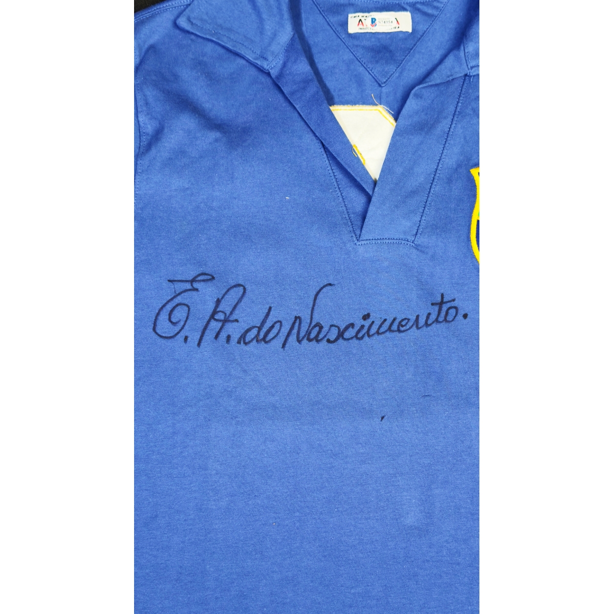PELÉ AUTÓGRAFO – CAMISA RETRO BRASIL AZUL