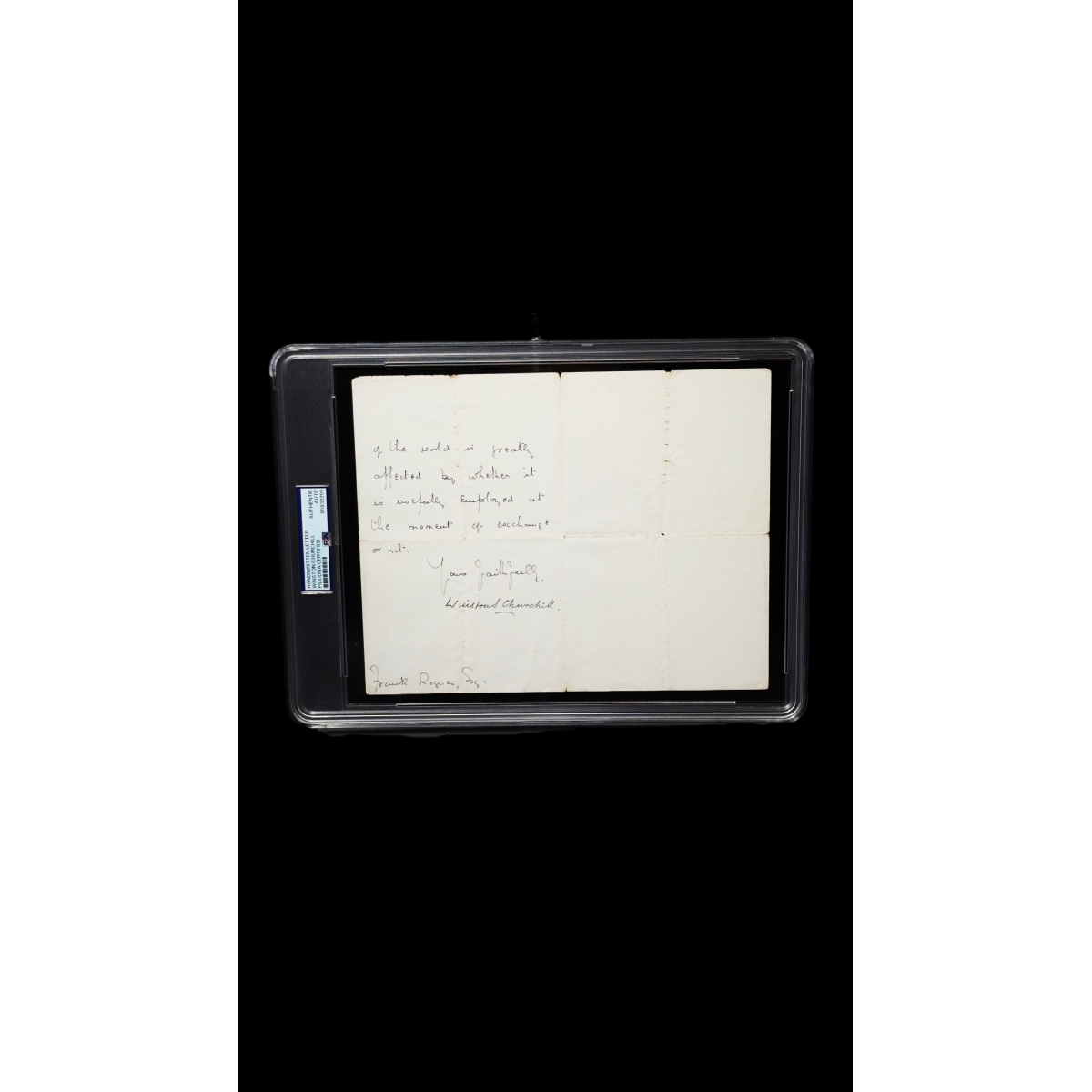 WINSTON CHURCHILL AUTÓGRAFO – CARTA MANUSCRITA 1904