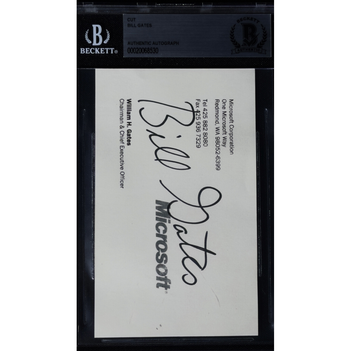 BILL GATES AUTÓGRAFO – CARTÃO DE VISITA MICROSOFT