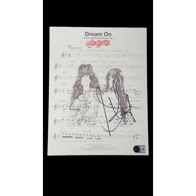 STEVEN TYLER AUTÓGRAFO – PARTITURA DREAM ON