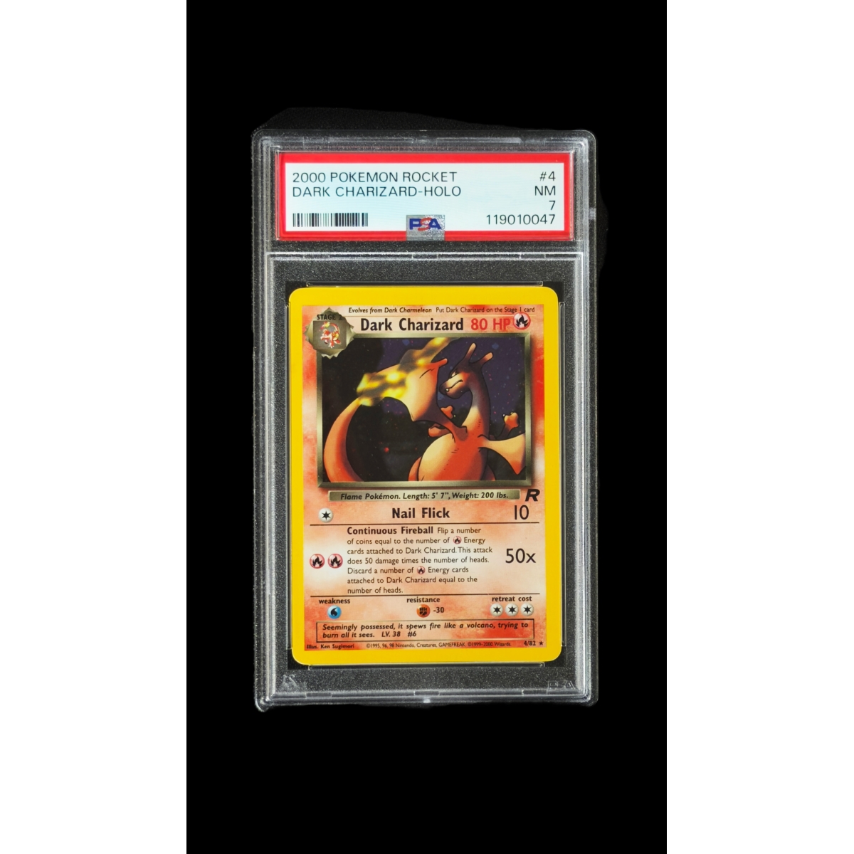 DARK CHARIZARD HOLO PSA 7 – TEAM ROCKET 2000