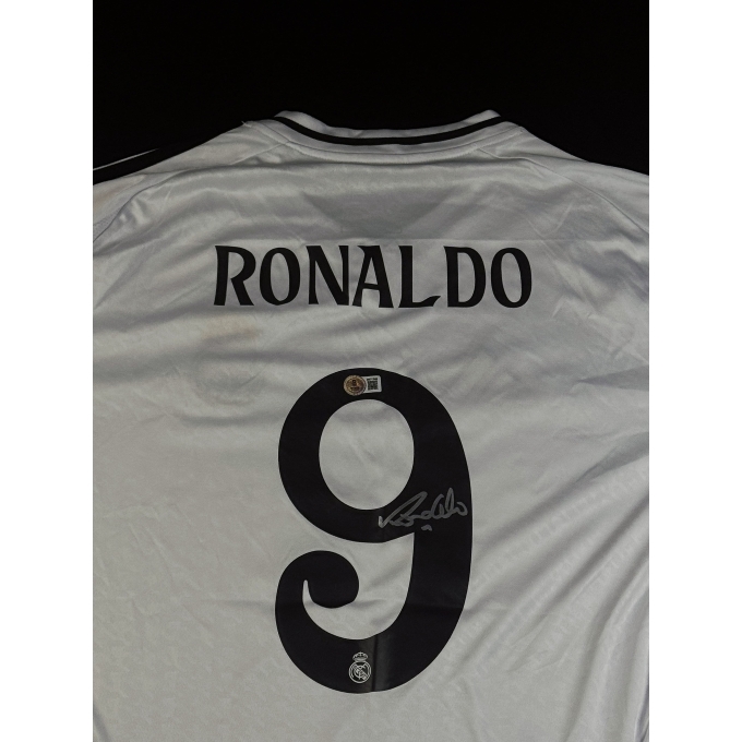 Ronaldo Nazário, "O Fenômeno" autógrafo na Camiseta do Real Madrid.