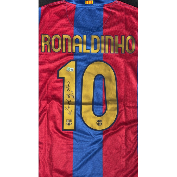 RONALDINHO GAÚCHO AUTÓGRAFO – CAMISA BARCELONA 2007/08 50 ANOS CAMP NOU