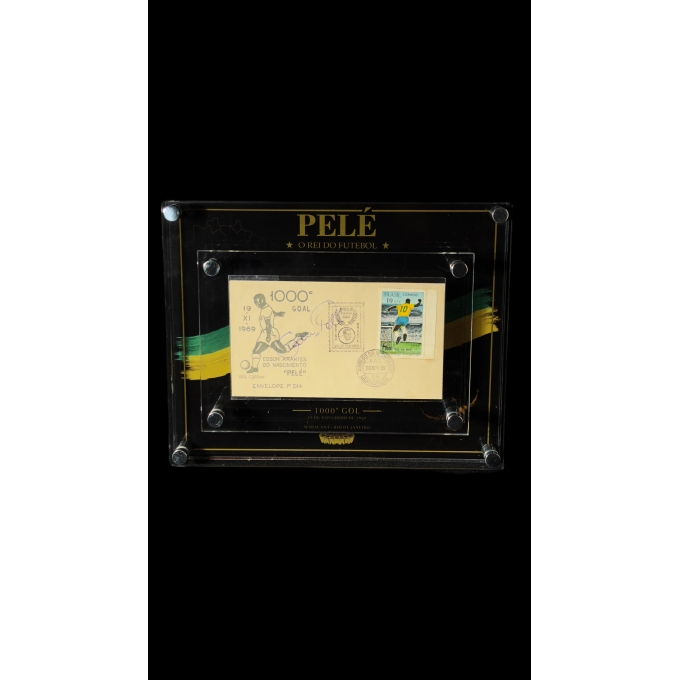 PELÉ AUTÓGRAFO - ENVELOPE COMEMORATIVO DO 1000º GOL