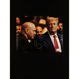 Dana White Autógrafo em foto "Dana White e Donald Trump".