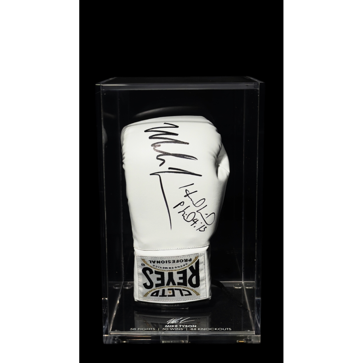 MIKE TYSON E EVANDER HOLYFIELD AUTÓGRAFOS - LUVA DE BOXE