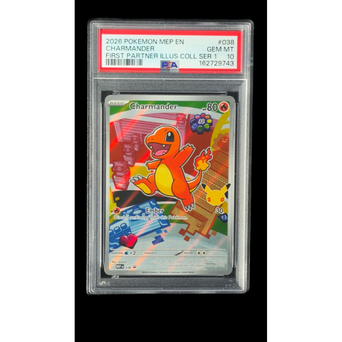 CHARMANDER - FIRST PARTNER ILLUSTRATION COLLECTION SERIES 1 038 - PSA 10