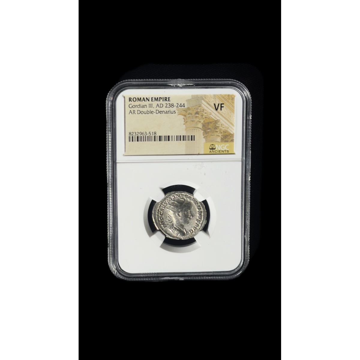 GORDIANO III – MOEDA ROMANA AR DOUBLE-DENARIUS 238–244 D.C.